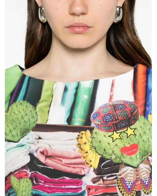 The Artistylist Gray Scuba Graphic-Print Top