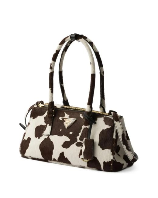 Prada White Medium Galleria Printed Tote Bag