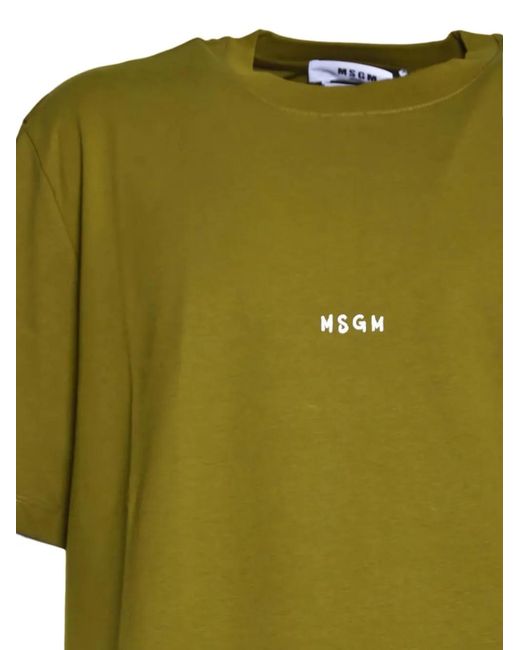 MSGM Green Logo T-Shirt for men