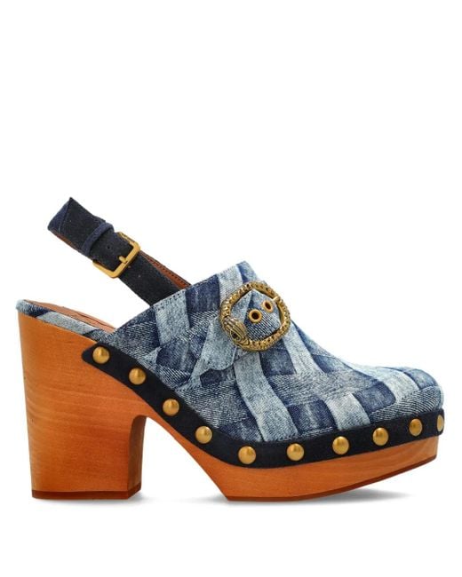 Kurt Geiger Blue 105Mm Mayfair Slingback Buckle Pumps