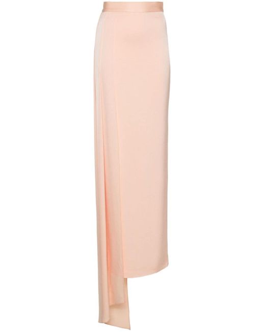 Falda larga Column con detalle drapeado Alex Perry de color Pink