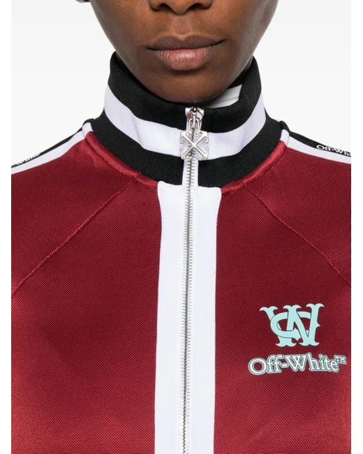 Off-White c/o Virgil Abloh Red Sportjacke mit Kontraststreifen