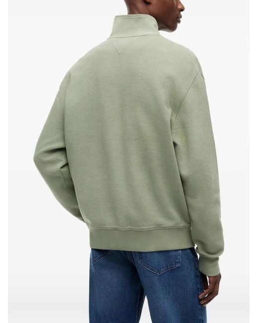 Tommy Hilfiger Green Pull À Col Zippé for men