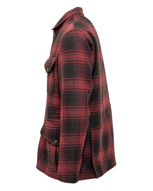 Ceccarelli Red Check Shirt Jacket for men