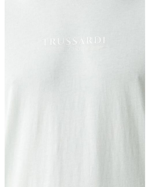 Trussardi White Logo-Print Crew-Neck T-Shirt for men