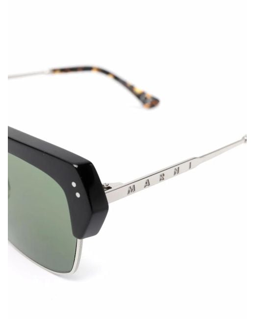 Marni Green Debossed Logo Sunglasses