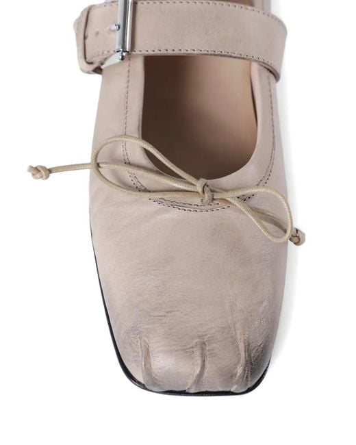 Ann Demeulemeester レザーフラットシューズ Natural