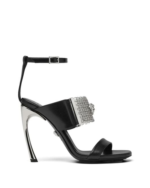 Versace Black Pincer Heeled Sandals