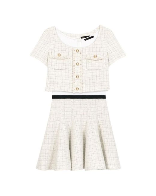 Maje White Chemise Effet Tweed