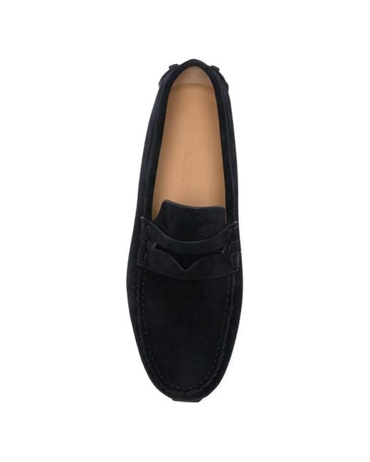 Emporio Armani Black Suede Loafers for men