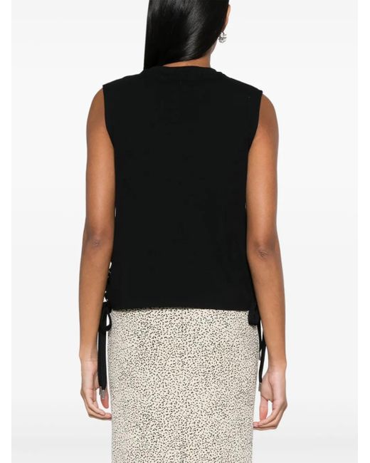 Pinko Black Sleeveless Cotton Top