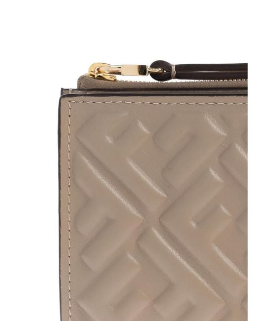 Fendi Natural Slim Baguette Leather Wallet