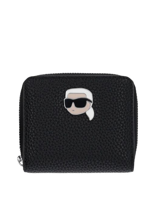 Karl Lagerfeld Zwart Rondom Zip -portemonnee in het Black