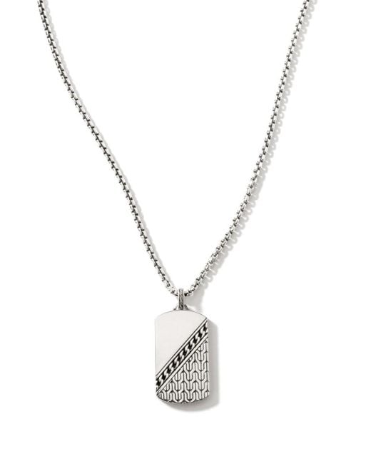 John Hardy Dog Tag Chain Necklace in Silver (Metallic) for Men Lyst