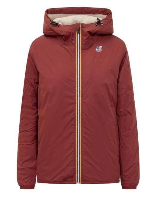 K-Way Red Hooded Padded Jacket for men
