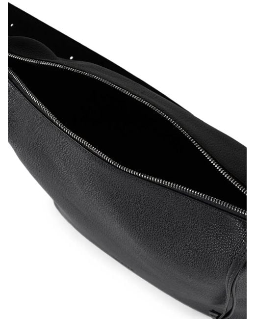 Loewe Black Medium Loop Leather Shoulder Bag for men