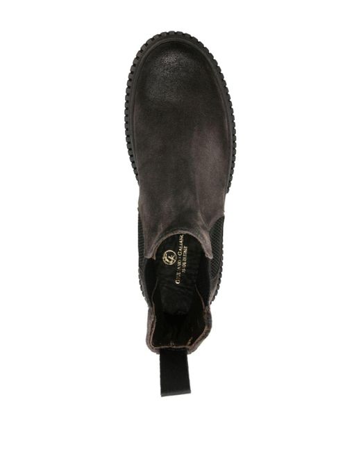 Giuliano Galiano Black Slip-on Suede Boots for men