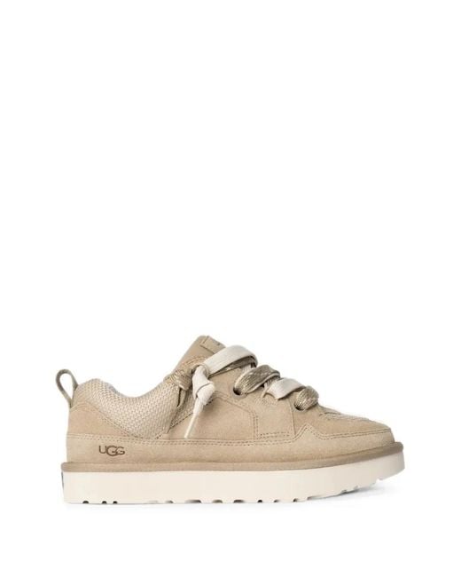 Ugg Natural Logo-Debossed Panelled Sneakers