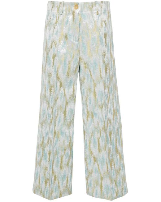 Pantaloni crop a gamba ampia di Erika Cavallini Semi Couture in Blue
