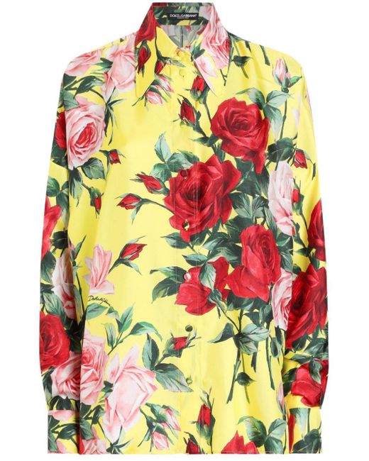 Dolce & Gabbana Multicolor Floral-Print Shirt