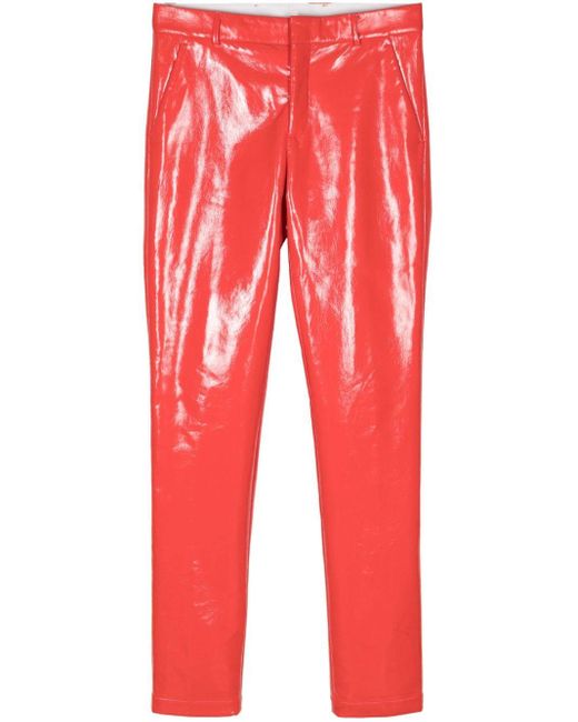 Walter Van Beirendonck Red Sharp Vinyl-finish Straight-leg Trousers for men