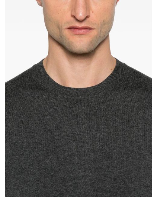 Diktat Black Crew-Neck Sweater for men