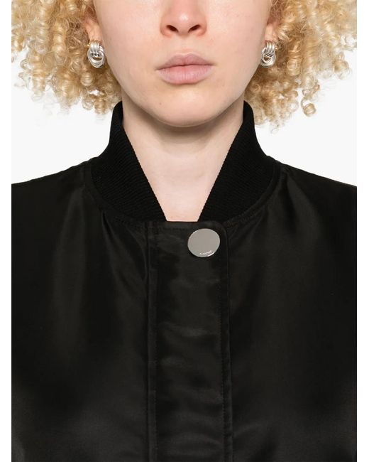 Sportmax Black Button-Up Bomber Jacket