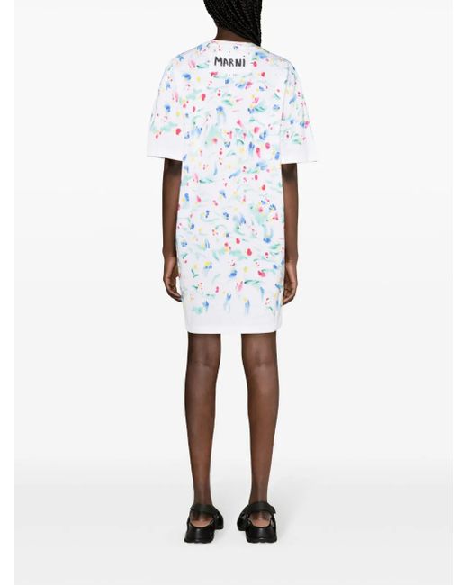 Marni Blue Dress Flowers