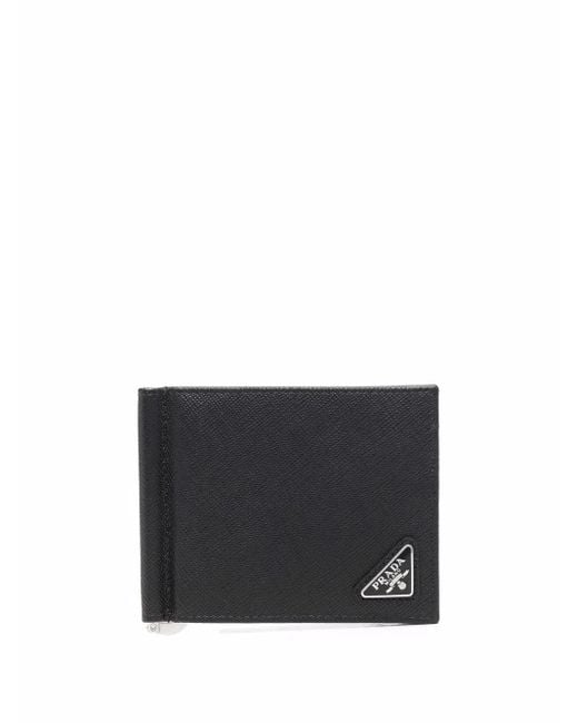 Prada Black Saffiano Leather Bi-Fold Wallet for men