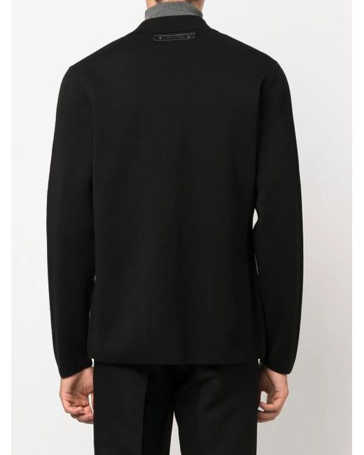 Billionaire Black Single-Breasted Knitted Blazer for men