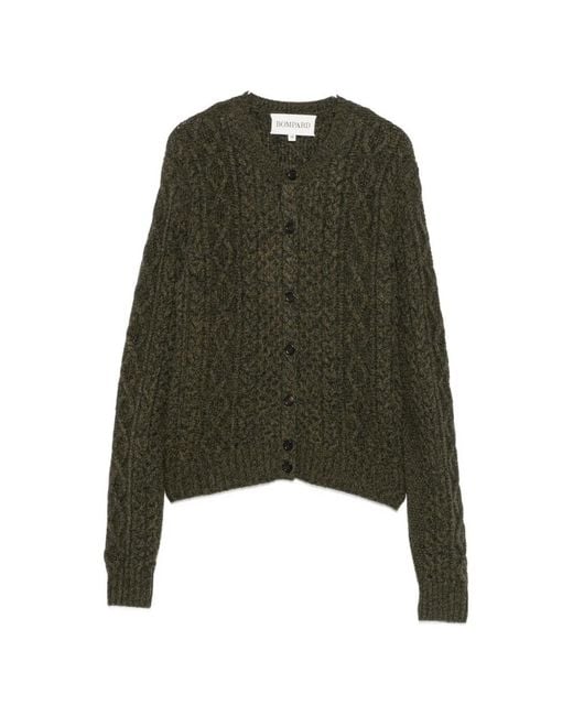 Bompard Green Cable-Knit Cardigan