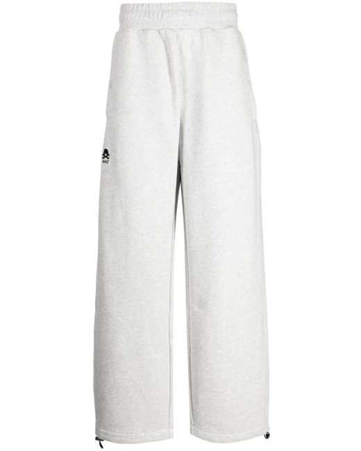 Izzue White Logo-appliqué Wide-leg Trousers for men