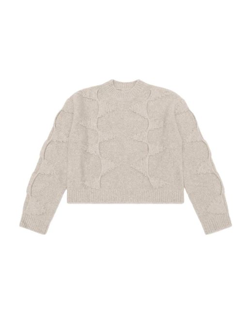 HELIOT EMIL Natural Spiral-Knit Wool Sweater