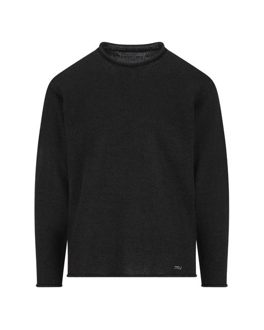 Massimo Osti Studio Black Ribbed Crew-Neck Sweater for men