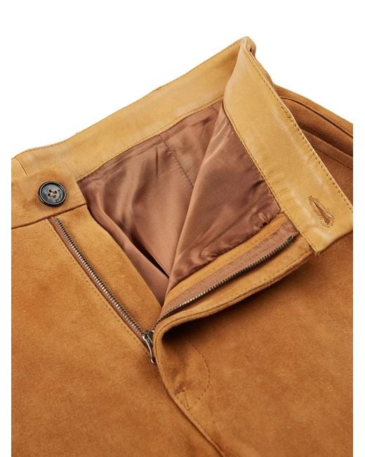Slowear Orange Suede Trousers for men