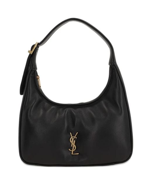 Saint Laurent Black Cassandre-Plaque Shoulder Bag