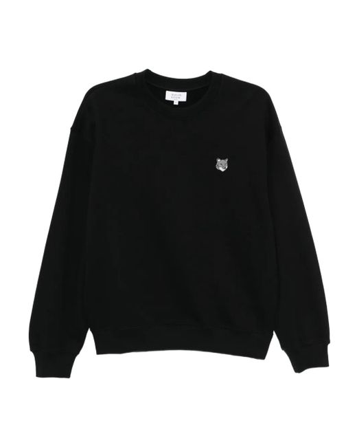 Maison Kitsuné Sweatshirt Mit Fuchskopf-Stickerei in Black für Herren