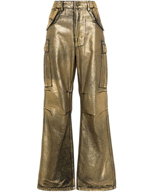 R13 Foiled Wide leg Jeans in Natural Lyst UK