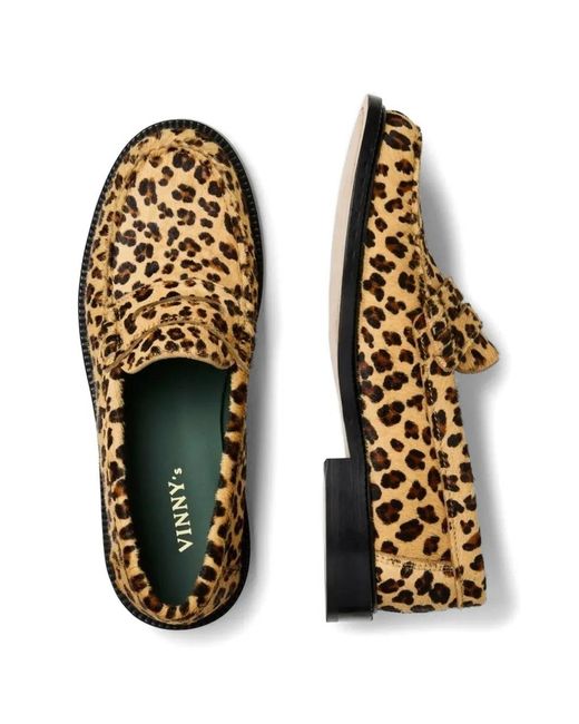 VINNY'S White Leopard Yardee Moccasin Loafers for men