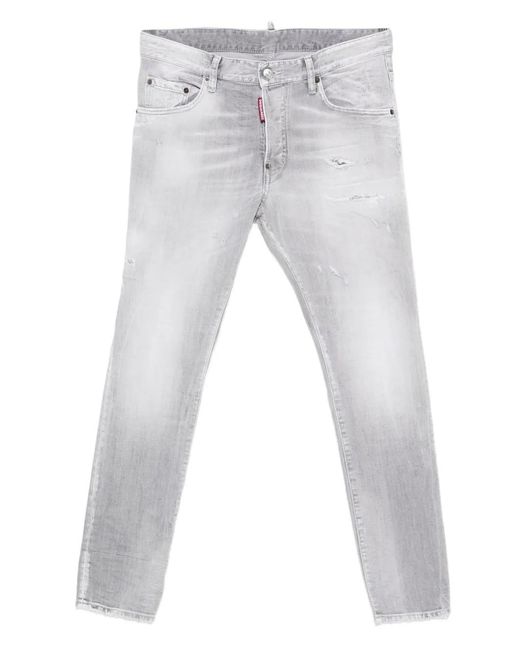 DSquared² Gray Straight-Leg Jeans for men