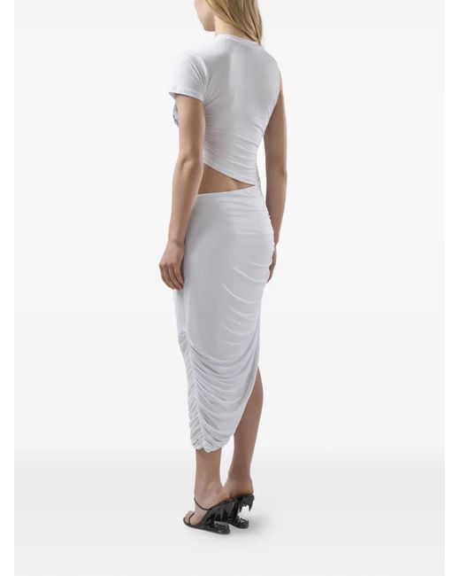 Gcds White Betty Boop Asymmetric Cut-Out Dress