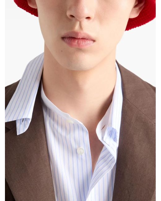 Prada White Striped Shirt for men
