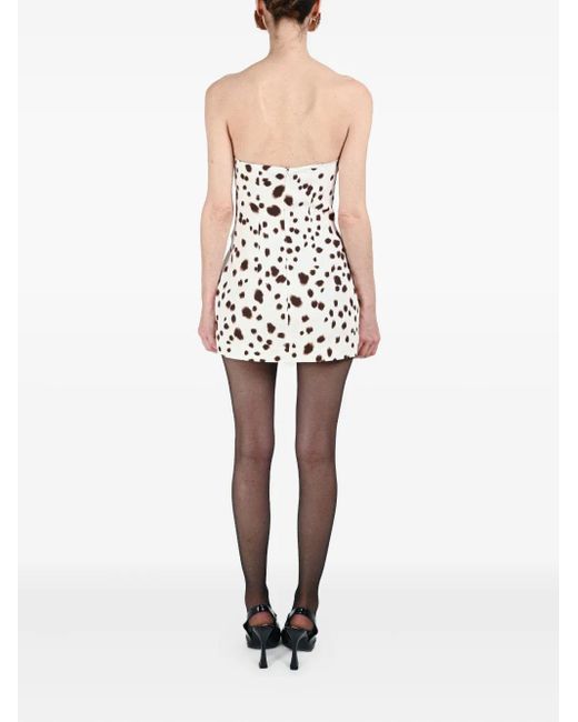 ROWEN ROSE White Dalmatian-Pattern Dress