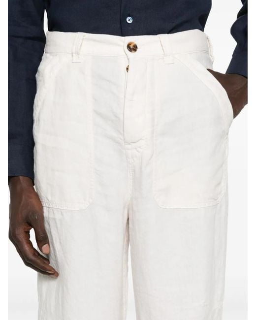 メンズ Brunello Cucinelli パッチポケット ドローストリングパンツ White