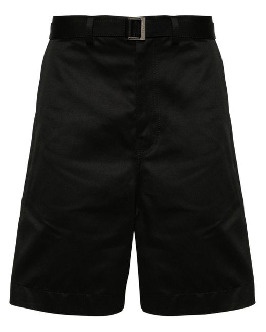 Sacai Black Cotton Chino Shorts Clothing for men