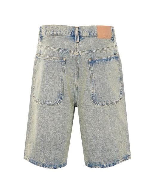 sunflower Blue Buttoned Denim Shorts for men