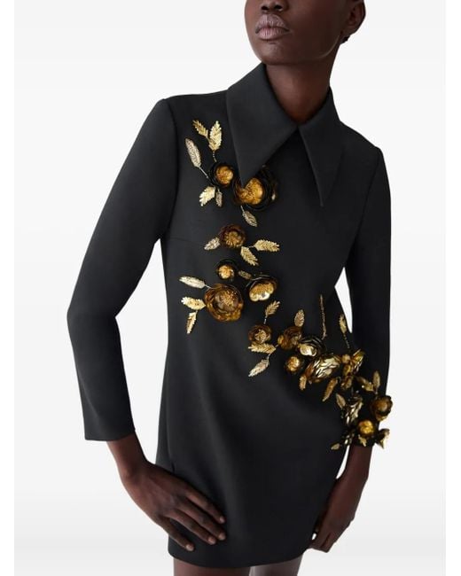 Carolina Herrera フローラル ドレス Black