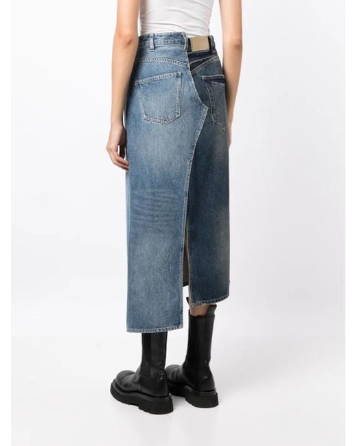 JNBY Blue Asymmetric Denim Skirt