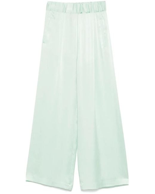 Semicouture Green Satin Trousers