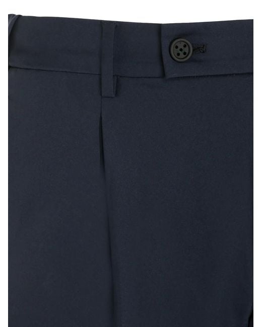 Berwich Blue Button-Fastening Pleated Trousers for men